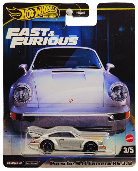 Hot Wheels 2024 - Premium / Fast & Furious / The Fast and the Furious Tokyo Drift 3/5 - Porsche 911 Carrera RS 3.8 - Metallic Silver - Metal/Metal & Real Riders - NEW Casting!