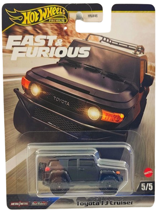 Hot Wheels 2024 - Premium / Fast & Furious 5/5 - Toyota FJ Cruiser - Matte Black - Metal/Metal & Real Riders - New Casting