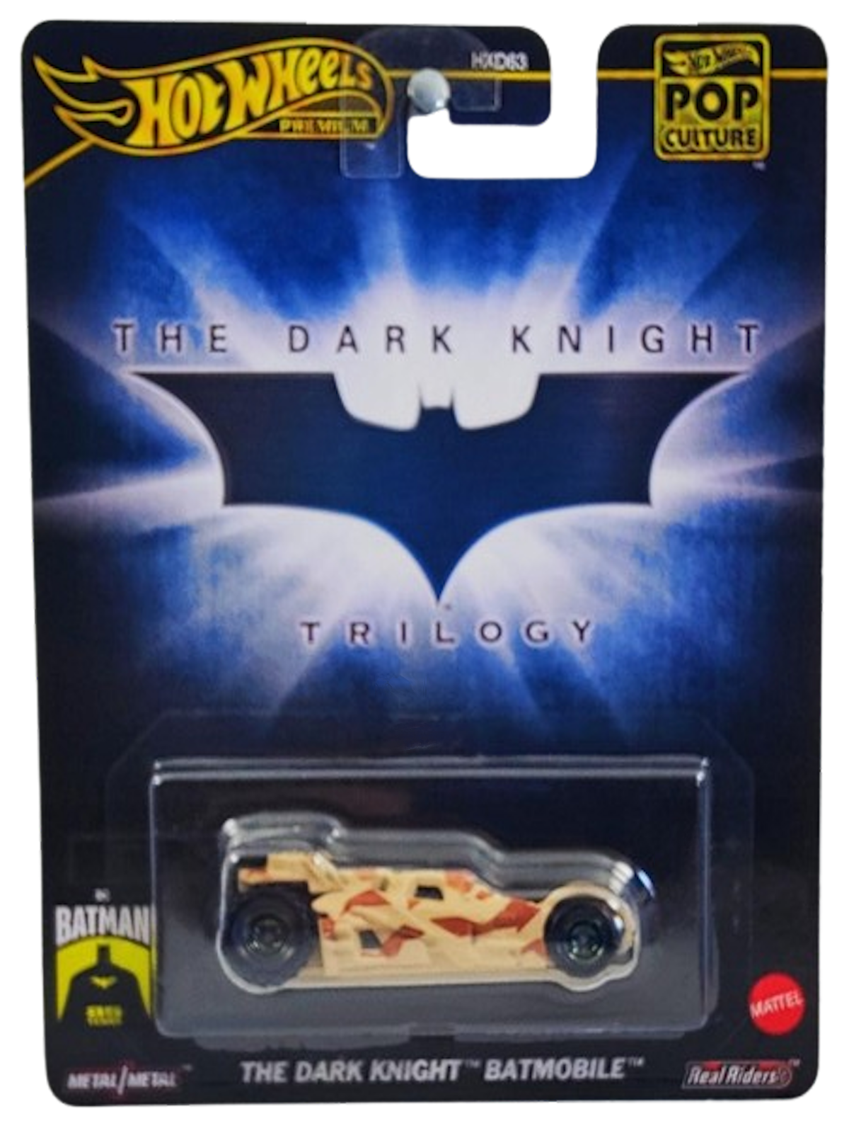 Hot Wheels 2024 - Premium / Pop Culture / Mix 5 / The Dark Knight Trilogy - The Dark Knight Batmobile - Tan Camo - Metal/Metal & Real Riders