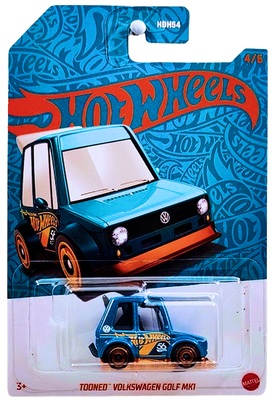 Hot Wheels 2024 - 56th Anniversary Wave 2 # 4/6 - Tooned Volkswagen Golf MK1 - Turquoise & Copper - Drug & Discount Stores Exclusive