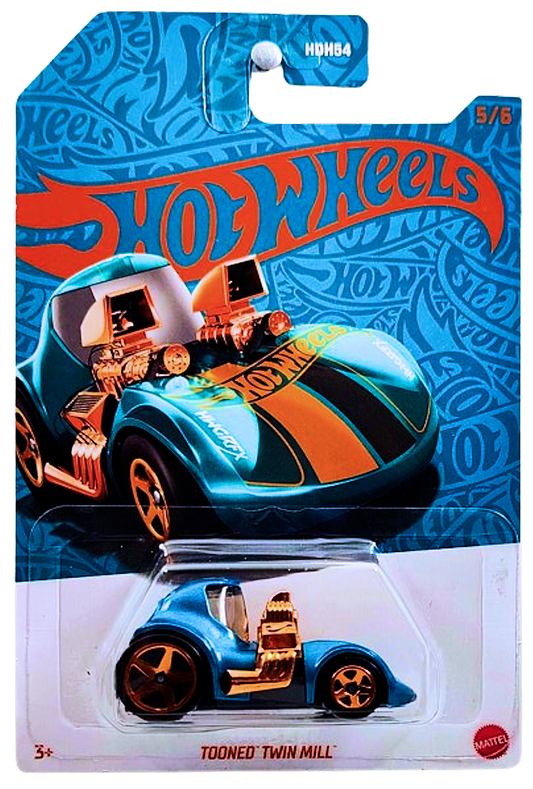 Hot Wheels 2024 - 56th Anniversary Wave 2 # 5/6 - Tooned Twin Mill - Turquoise & Copper - Drug & Discount Stores Exclusive