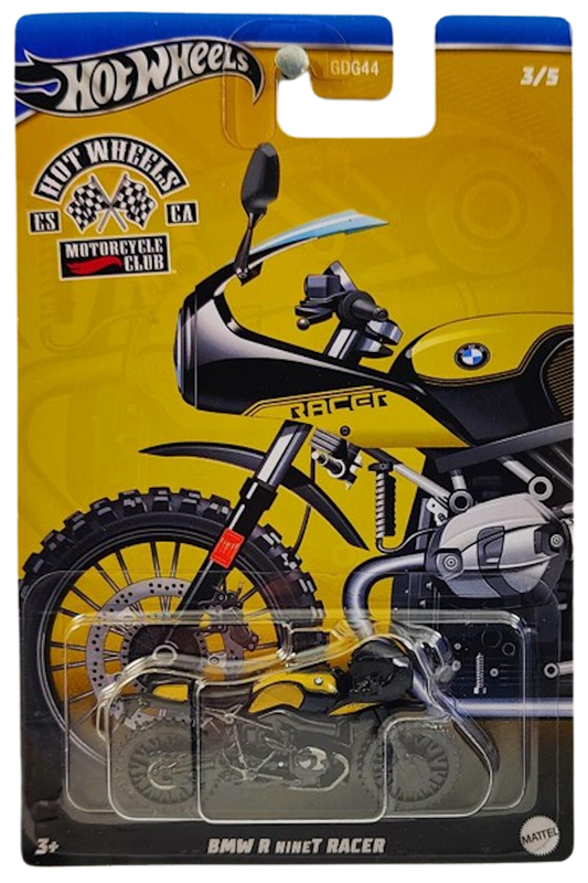 Hot Wheels 2024 - Theme / Motorcycle Club Series 3/5 - BMW R nineT Racer - Black & Yellow - Blister Card