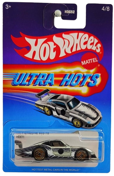 Hot Wheels 2024 - Theme Series / Mix 2 / Ultra Hots 4/8 - '78 Porsche 935-78 - Spectraflame Chrome - Gold UH Wheels - Target Exclusive - Retro Ultra Hots Blister Card