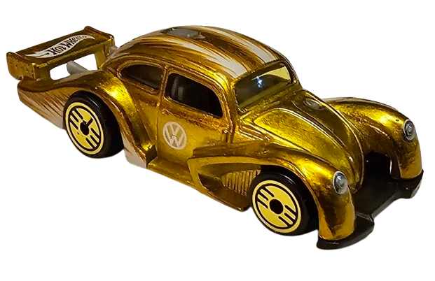 Hot Wheels 2024 - Ultra Hots 8/8 - Volkswagen Kafer Racer - Spectraflame Gold - Gold UH Wheels - Target Exclusive - Retro Ultra Hots Blister Card