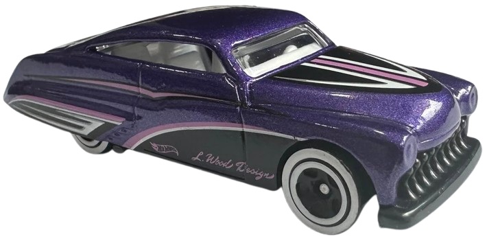 Hot Wheels 2025 - Collector # 005/250 - HW Designed By 1/5 - Purple Passion - Purple Metalflake / 'L Wood Design' - USA 'Let's Race' Card