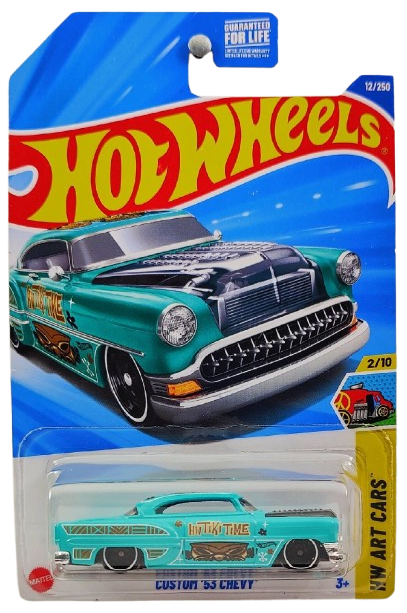 Hot Wheels 2025 - Collector # 012/250 - HW Art Cars 2/10 - Custom '53 Chevy - Aqua / 'HW Tiki Time' - USA Card