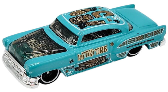 Hot Wheels 2025 - Collector # 012/250 - HW Art Cars 2/10 - Custom '53 Chevy - Aqua / 'HW Tiki Time' - USA Card