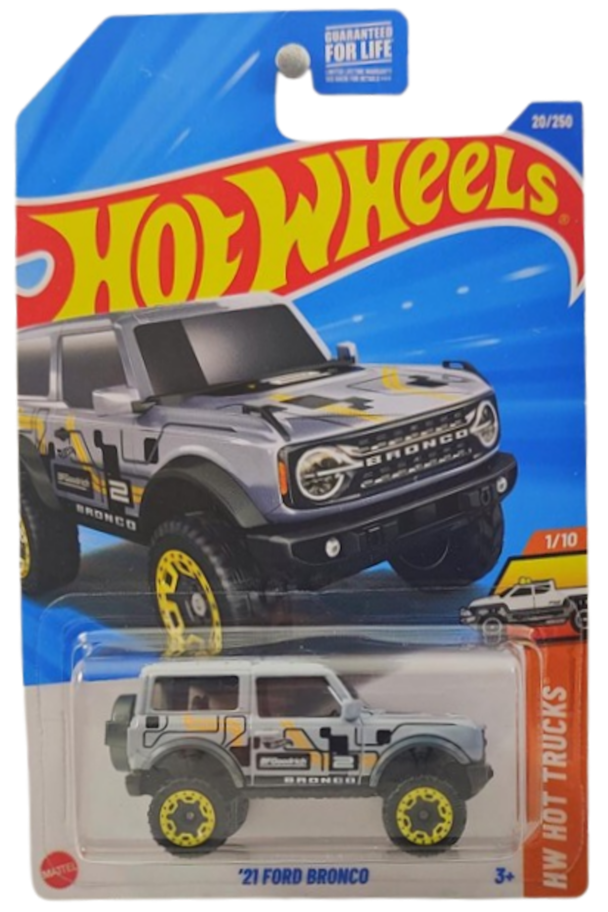 Hot Wheels 2025 - Collector # 020/250 - HW Hot Trucks 1/10 - '21 Ford Bronco - Gray - USA Card