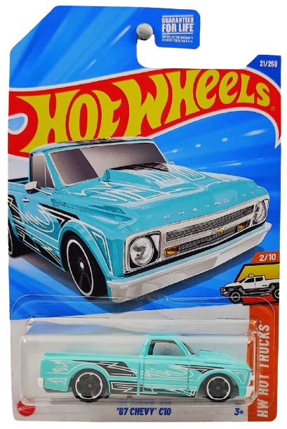 Hot Wheels 2025 - Collector # 021/250 - HW Hot Trucks 2/10 - '67 Chevy C10 - Aqua - USA Card