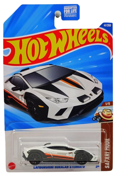 Hot Wheels 2025 - Collector # 041/250 - Safari Mode 1/5 - Lamborghini Huracán Sterrato - White - USA Card