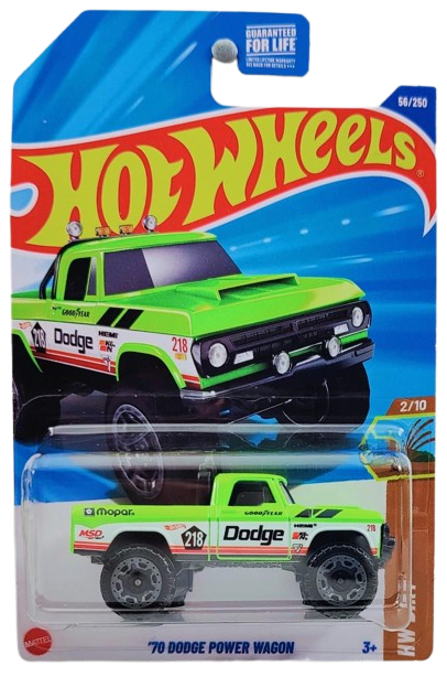 Hot Wheels 2025 - Collector # 056/250 - HW Dirt 2/10 - '70 Dodge Power Wagon - Bright Green - USA Card