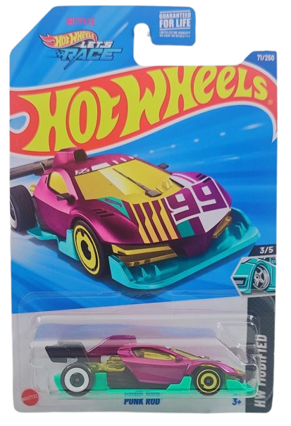 Hot Wheels 2025 - Collector # 071/250 - HW Modified 3/5 - Punk Rod - Purple - USA 'Let's Race' Card