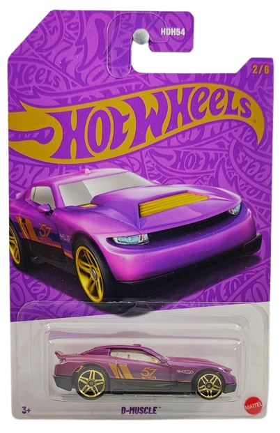 Hot Wheels 2025 - Theme / Purple & Gold / 57th Anniversary 2/6 - D-Muscle - Pearl Purple & Gold Chrome - Drug & Discount Stores Exclusive