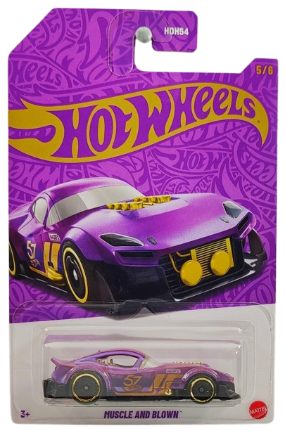 Hot Wheels 2025 - Theme / Purple & Gold / 57th Anniversary 5/6 - Muscle and Blown - Pearl Purple & Gold Chrome - Drug & Discount Stores Exclusive