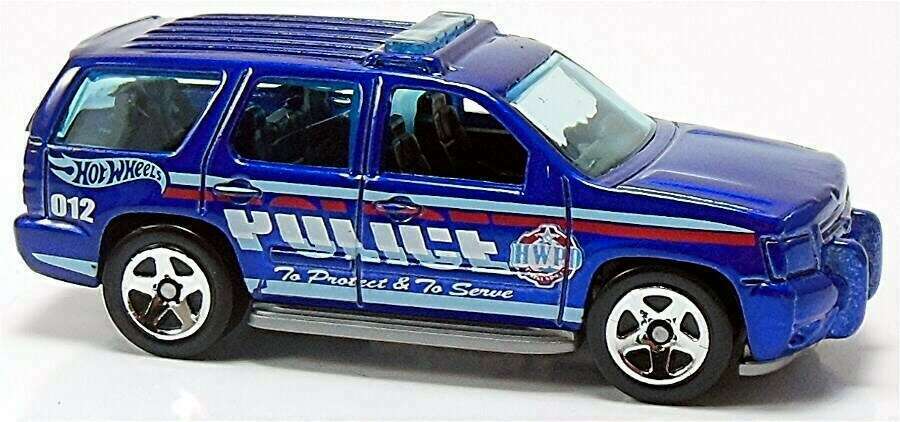 Hot Wheels 2014 - Collector # 044/250 - HW City / Rescue - '07 Chevy Tahoe - Blue / Police - USA Card