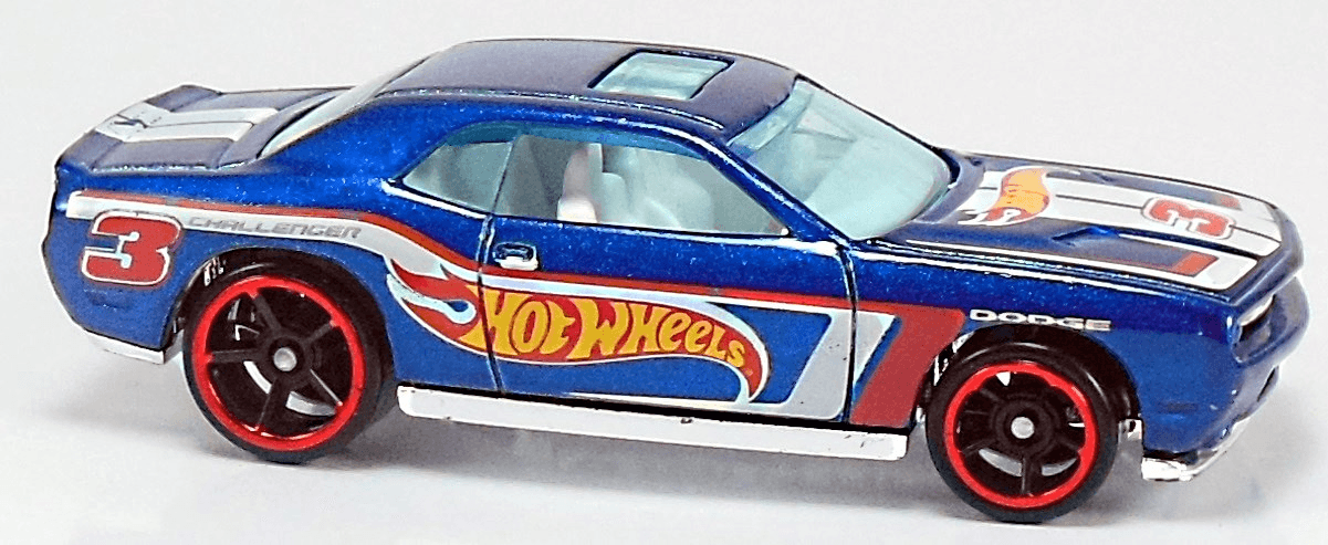 Hot Wheels 2012 - Collector # 175/247 - HW Racing 5/10 - '08 Dodge Challenger SRT8 - Blue / Hot Wheels # 3 - USA Card