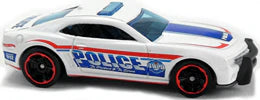 Hot Wheels 2012 - Collector # 131/247 - HW City Works 1/10 - '10 Camaro SS - White / Police - USA Scan & Track Card