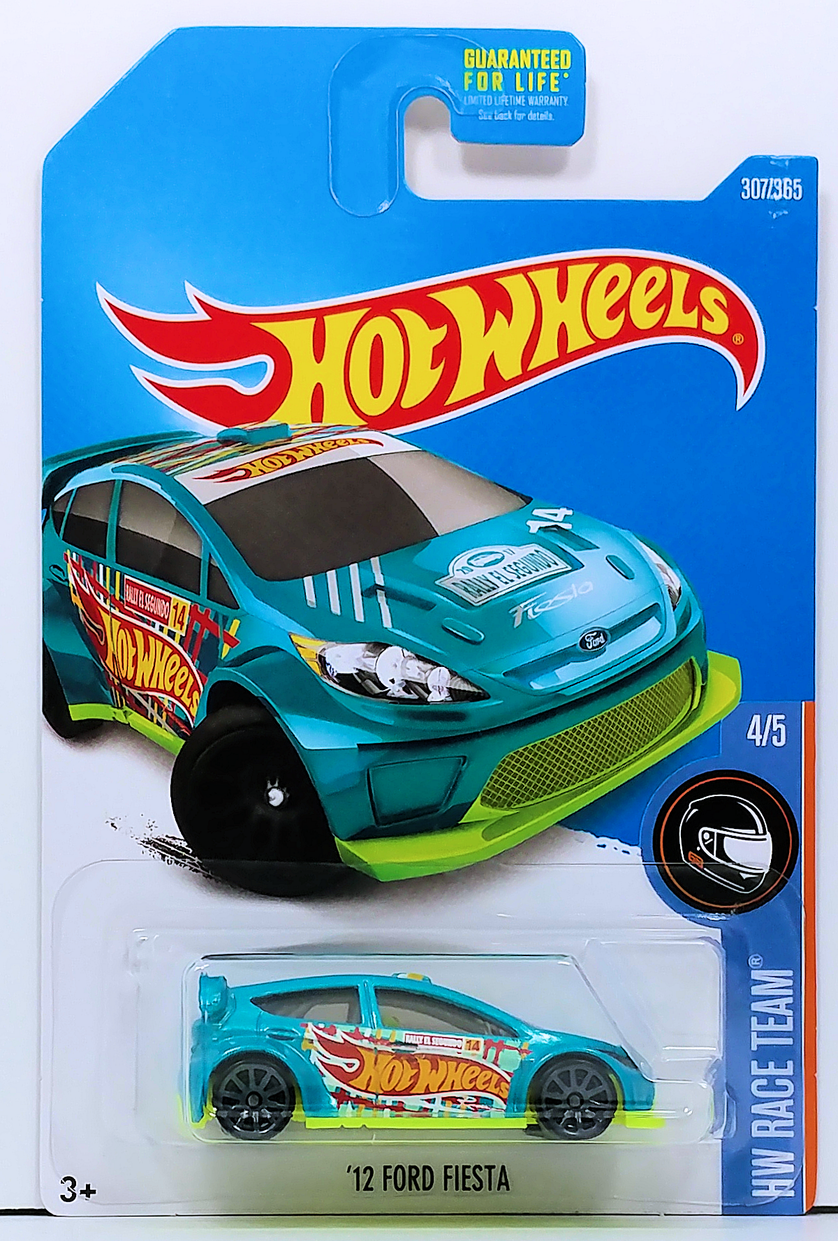 Hot Wheels 2017 - Collector # 307/365 - HW Race Team 4/5 - '12 Ford Fiesta - Metalflake Teal - USA Card