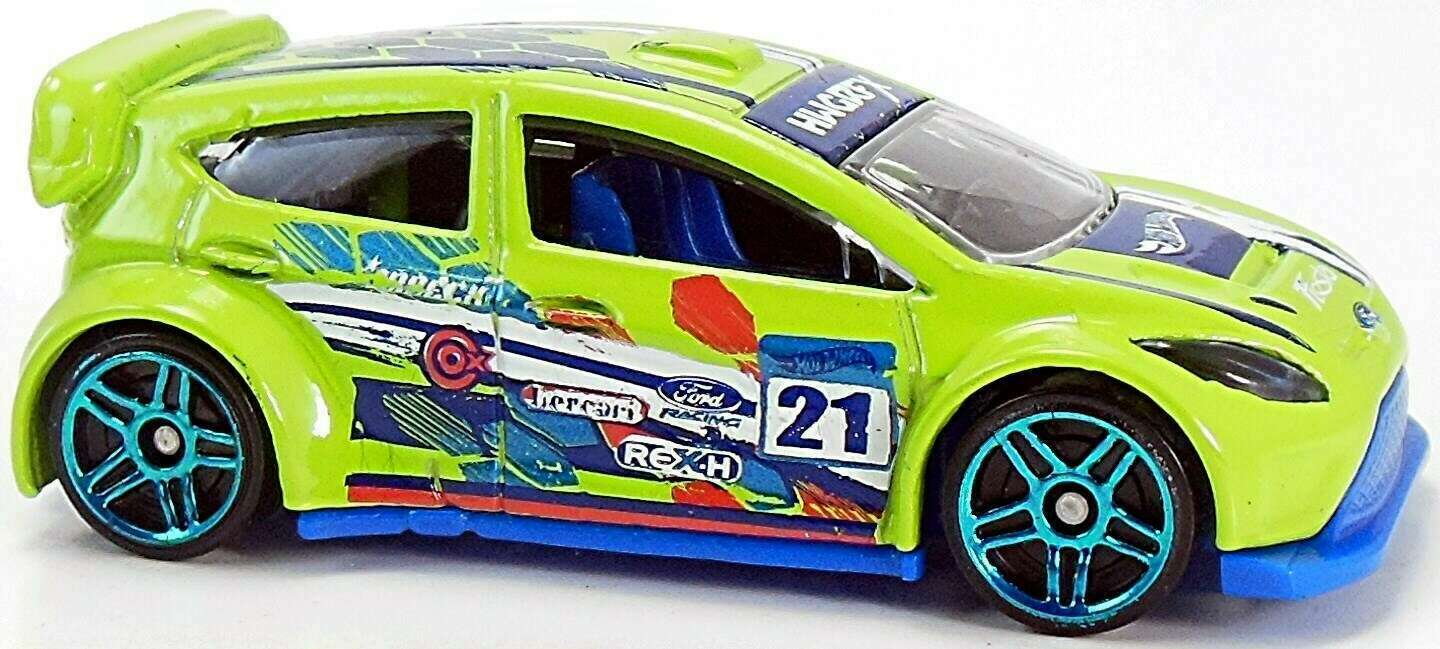 Hot Wheels 2015 - Collector # 078/250 - HW Off-Road / Road Rally - '12 Ford Fiesta - Lime Green - USA 'Showdown' Card