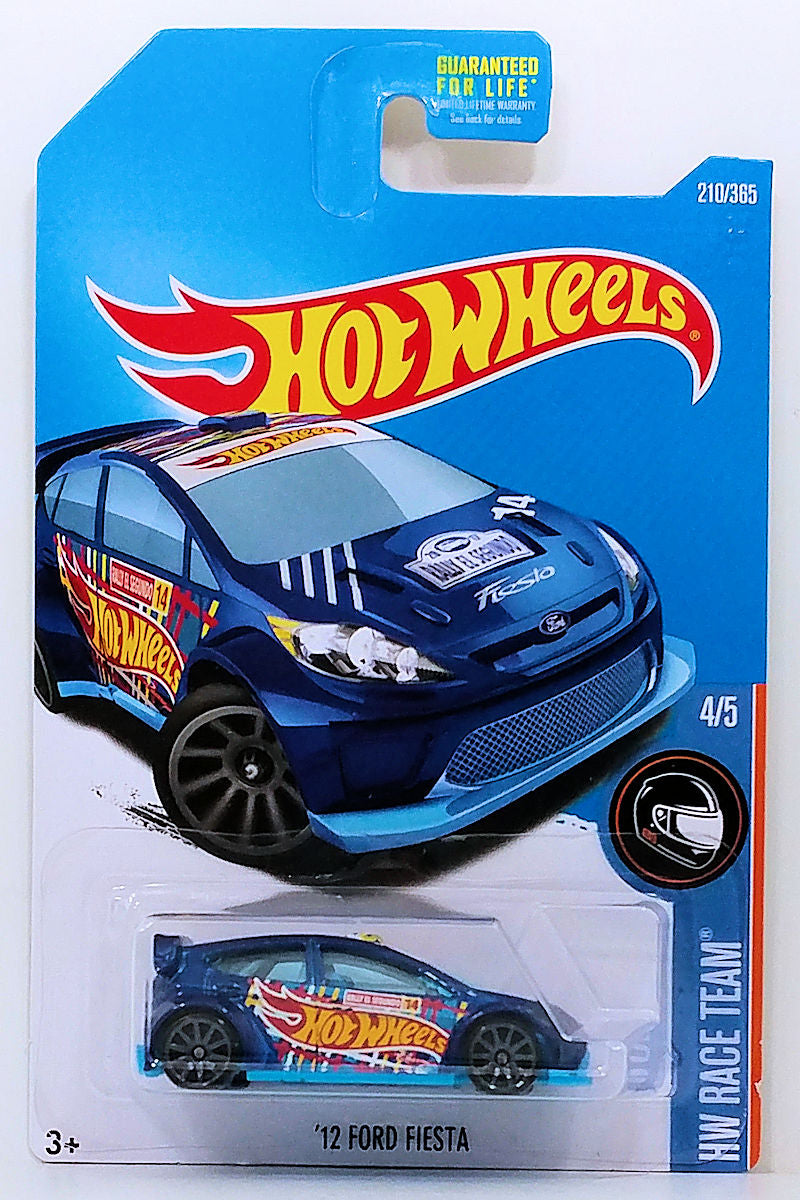 Hot Wheels 2017 - Collector # 210/365 - HW Race Team 4/5 - '12 Ford Fiesta - Blue Metalflake - USA Card