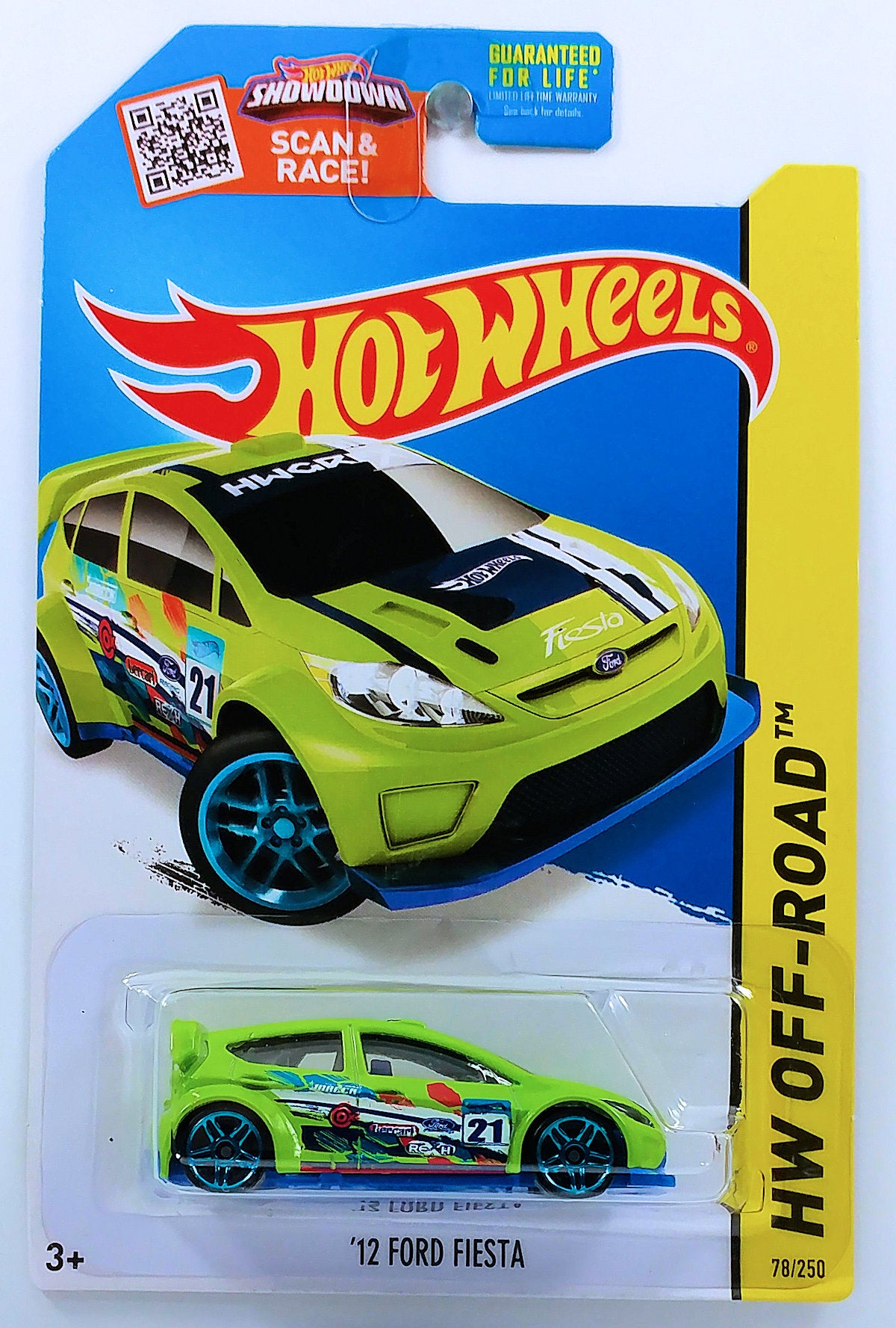 Hot Wheels 2015 - Collector # 078/250 - HW Off-Road / Road Rally - '12 Ford Fiesta - Lime Green - USA 'Showdown' Card