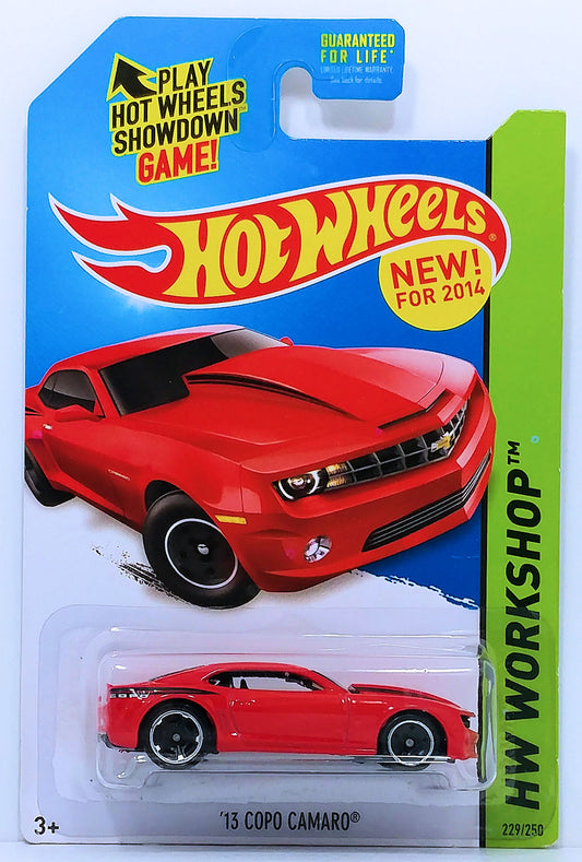 Hot Wheels 2014 - Collector # 229/250 - HW Workshop / Then And Now - New Models - '14 COPO Camaro - Red - USA