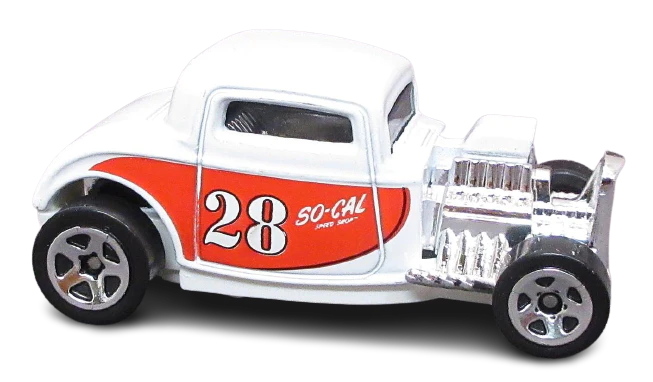 Hot Wheels 2023 - Collector # 124/250 - Retro Racers 7/10 - '32 Ford - White / So-Cal - IC