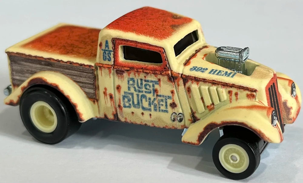 Hot Wheels 2022 - Premium / Car Culture / Drag Strip Demons 5/5 - '33 Willys - Beige / Rust Bucket - Metal/Metal & Real Riders