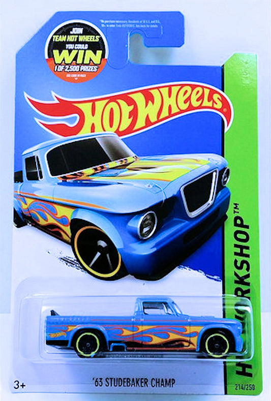 Hot Wheels 2015 - Collector # 214/250 - HW Workshop / Heat Fleet - '63 Studebaker Champ - Blue - USA