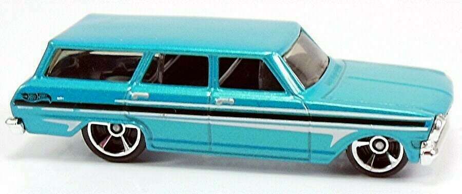 Hot Wheels 2013 Collector 195 250 HW Showroom HW Garage New Models 64 Chevy Nova Station Wagon Metalflake Aqua M5 Wheels USA Card