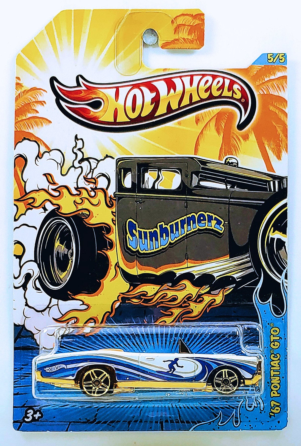 Hot Wheels 2013 - Sunburnerz 5/5 - '67 Pontiac GTO - White - Kroger Exclusive