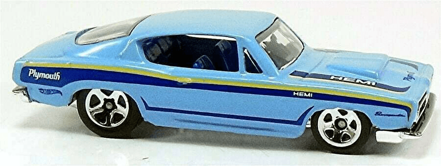 Hot Wheels 2012 - Collector # 087/247 - Muscle Mania / MOPAR 7/10 - '68 HEMI Barracuda - Light Pale Blue - USA Card