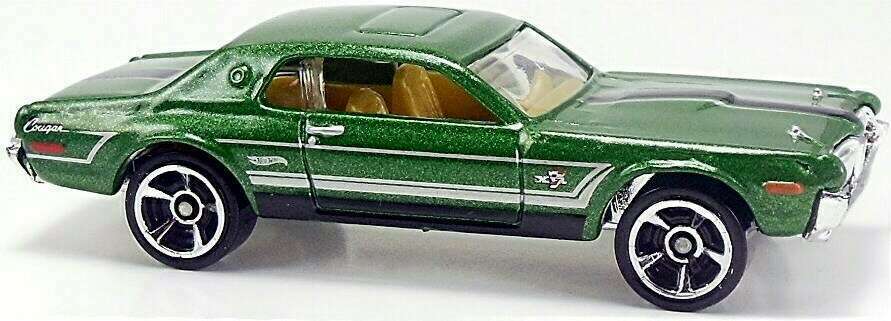 Hot Wheels 2012 - Collector # 119/247 - Muscle Mania / Ford 9/10 - '68 Mercury Cougar - Metalflake Green - KMart Exclusive - USA Card