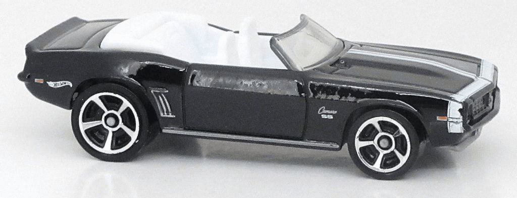 Hot Wheels 2022 - Collector # 222/250 - Muscle Mania 5/10 - '69 Camaro Convertible - Black - USA