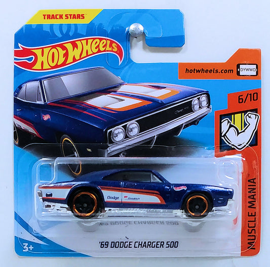 Hot Wheels 2018 - Collector # 215/365 - Muscle Mania 6/10 - '69 Dodge Charger 500 - Blue - SC