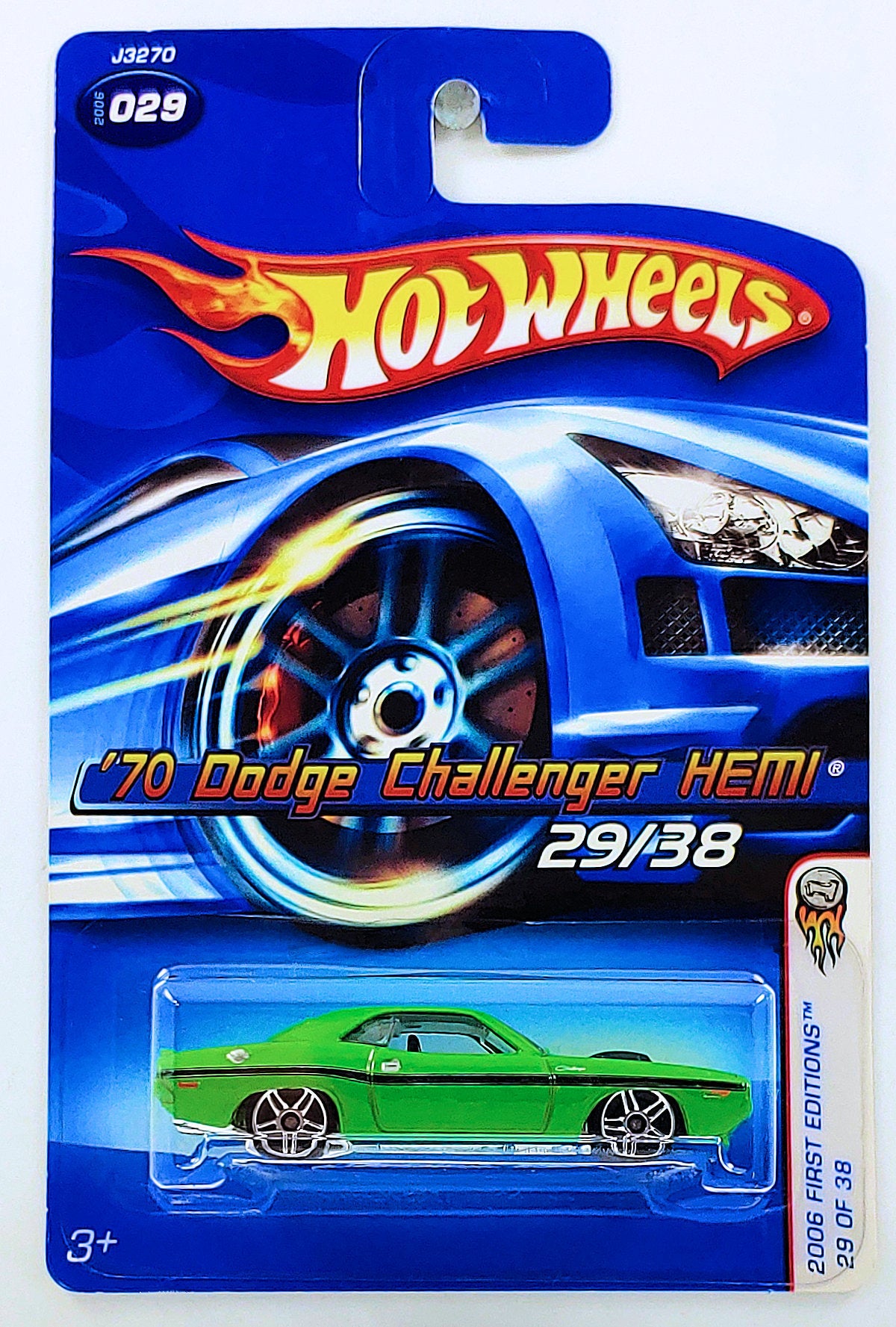 Hot Wheels 2006 - Collector # 029/223 - New Models 29/38 - '70 Dodge Challenger HEMI - Green - KMart Exclusive - USA '06 Card