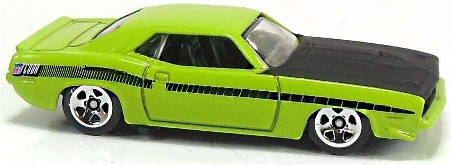 Hot Wheels 2009 - Collector # 029/190 - New Models 029/042 - '70 Plymouth AAR Cuda - Green / Black Hood - USA Card