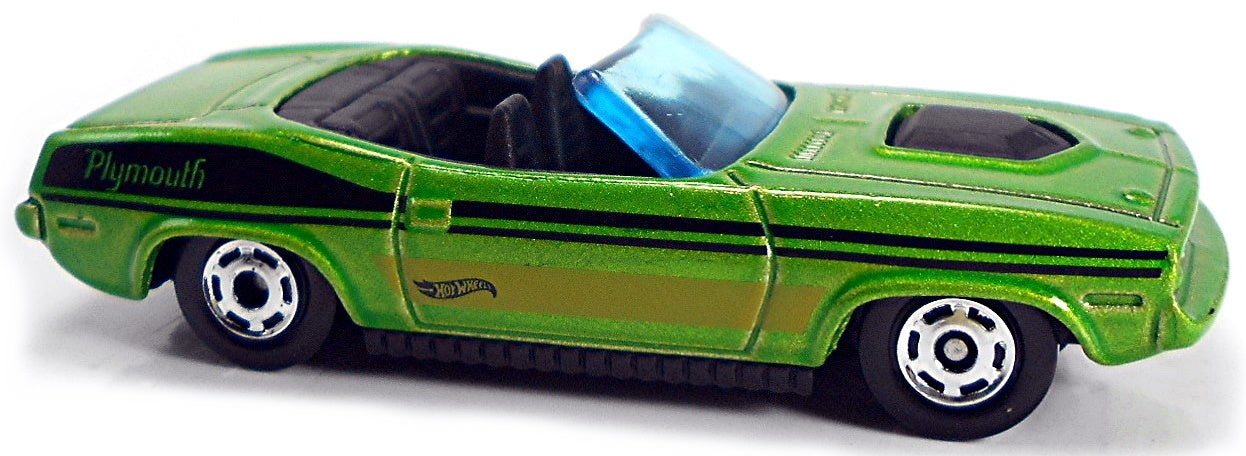 Hot Wheels 2021 - Flying Customs - '70 Plymouth Barracuda - Lime Green - Black Stripes - Target Exclusive