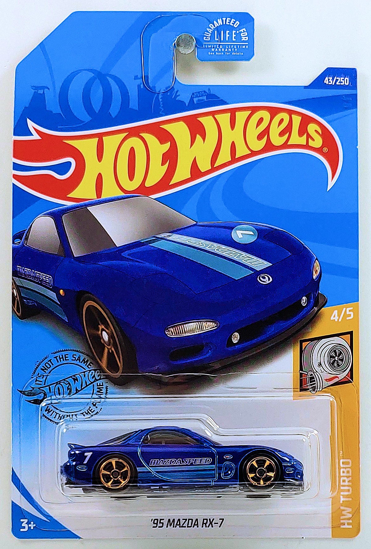 Hot Wheels 2020 - Collector # 043/250 - HW Turbo 4/5 - '95 Mazda RX-7 - Blue - USA Card