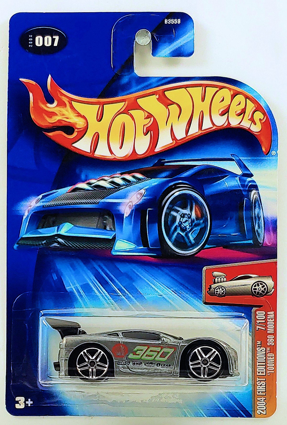 Hot Wheels 2004 - Collector # 007/212 - First Editions 7/100 - Tooned 360 Modena (Ferrari) - ZAMAC - Toy R Us Exclusive - USA '04 NC