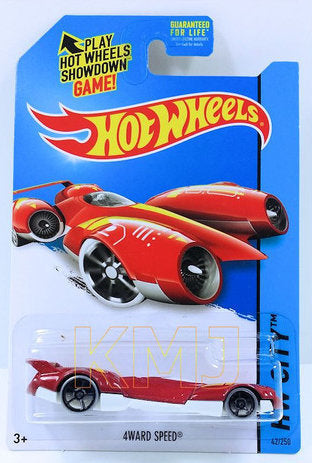 Hot Wheels 2015 - Collector # 042/250 - HW City / HW Space Team - 4Ward Speed - Red over White - USA 'Showdown' Card