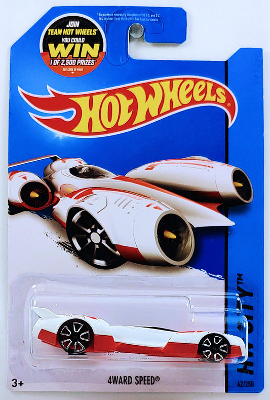 Hot Wheels 2015 - Collector # 042/250 - HW City / HW Space Team - 4Ward Speed - White over Red - USA 'WIN' Card