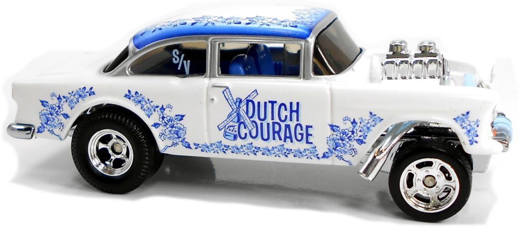 Hot Wheels 2020 - 34th Hot Wheels Annual Collectors Convention Dinner Car / Steve Vandervate - '55 Chevy Bel Air Gasser - White / Dutch Courage - Metal/Metal & Real Riders - 1,035 of 5,500