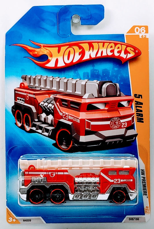 Hot Wheels 2009 - Collector # 006/166 - HW Premiere 06/42 - 5 Alarm (Fire Truck) - Red - IC