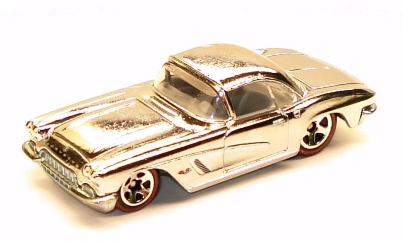 Hot Wheels 2009 - Classics Series 5 # 22/30 - '62 Corvette - Chrome - 5 Spokes with Redlines - Metal/Metal - New Casting by Larry Wood