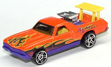 Hot Wheels 2001 - Collector # 200/240 - '68 El Camino - Orange / Flames / 'Xtreme Xpress' - China - USA