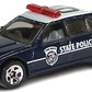 Hot Wheels 1998 - Collector # 875 - Police Car - Dark Blue &amp; White / State Police - USA Blue Car Card