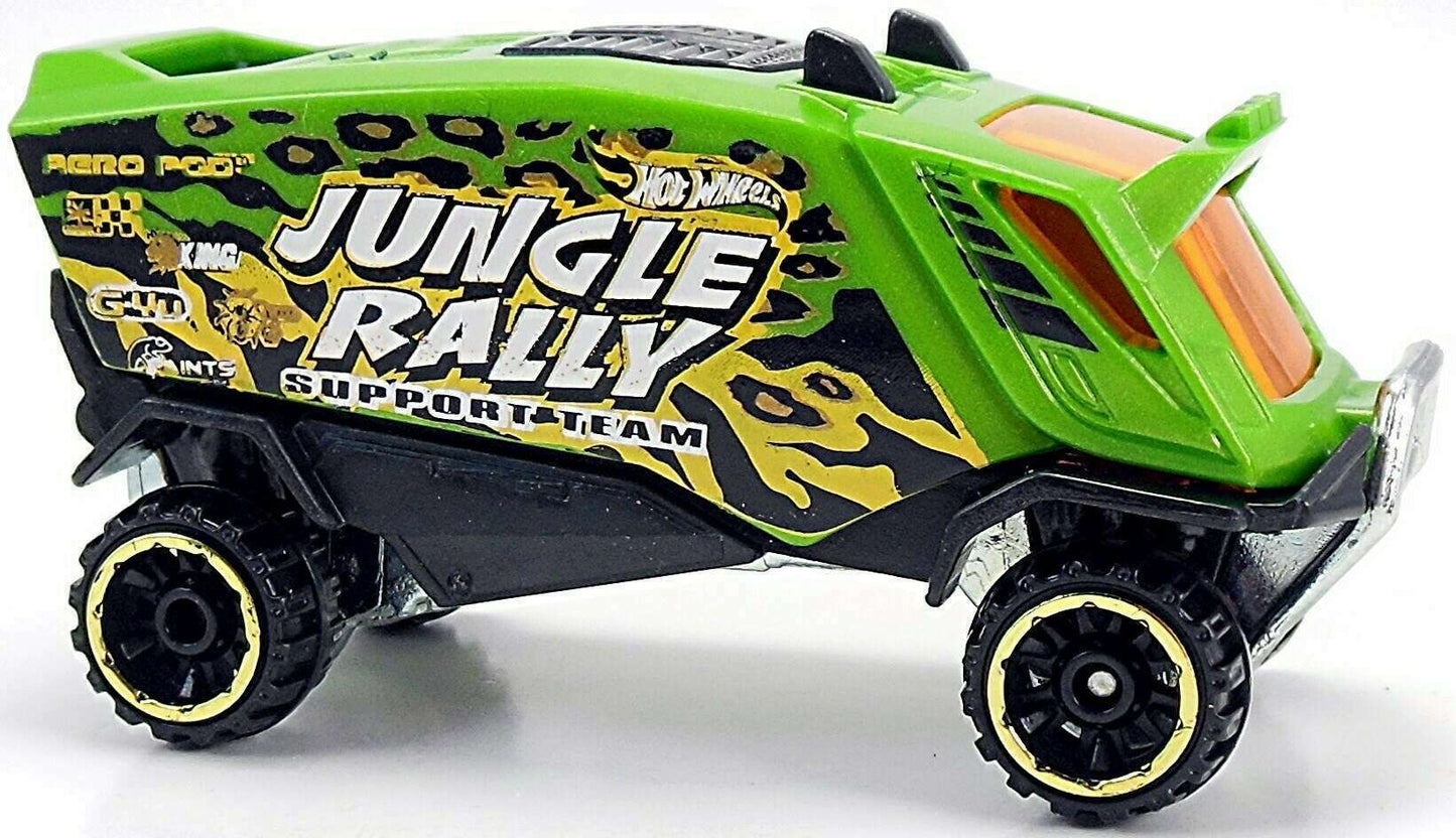 Hot Wheels 2015 - Collector # 104/250 - HW Off-Road / Jungle Rally / New Models - Aero Pod - Green - USA 'Showdown' Card