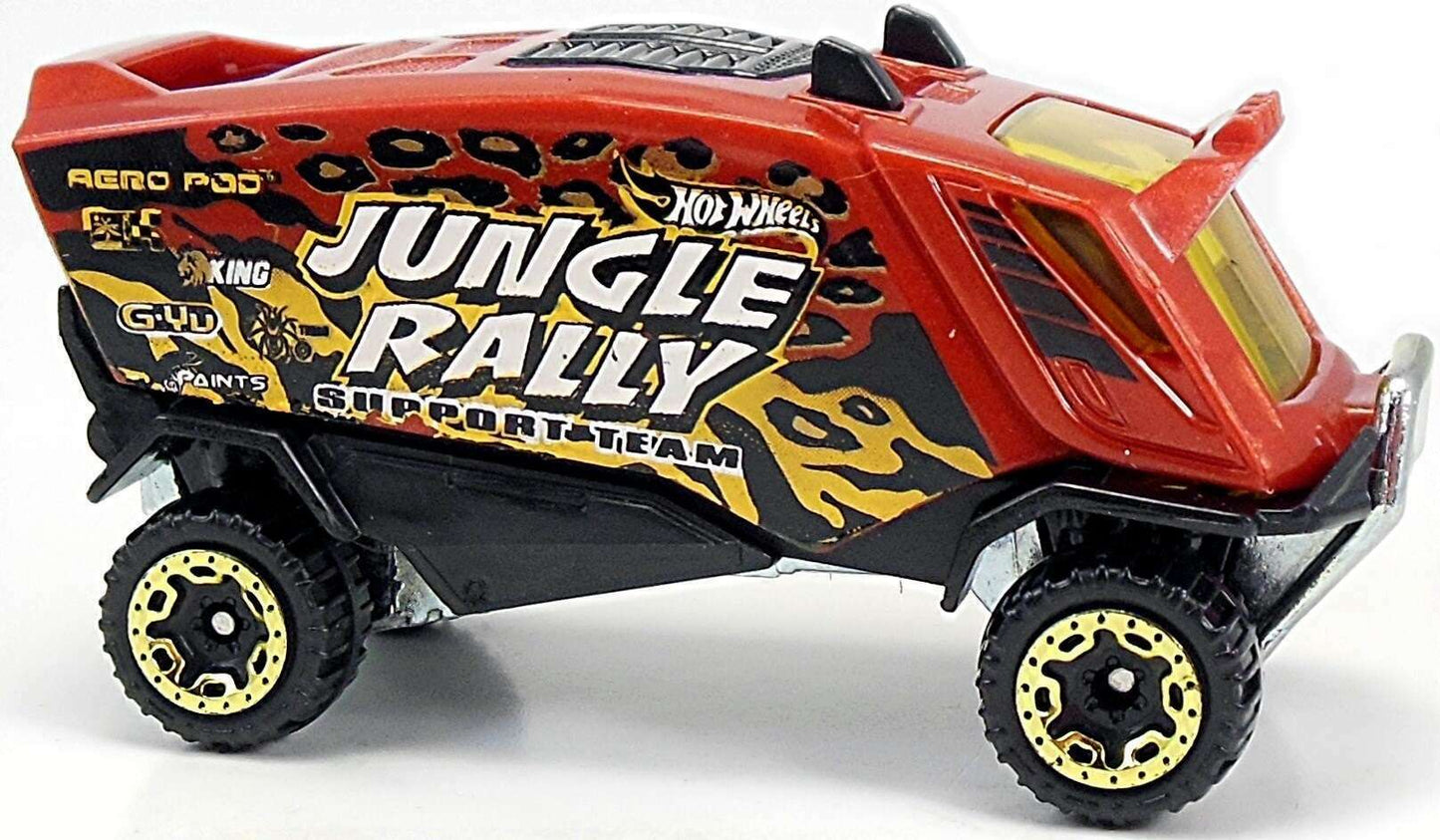 Hot Wheels 2015 - Collector # 104/250 - HW Off-Road / Jungle Rally / New Models - Aero Pod - Red - USA 'Showdown' Card