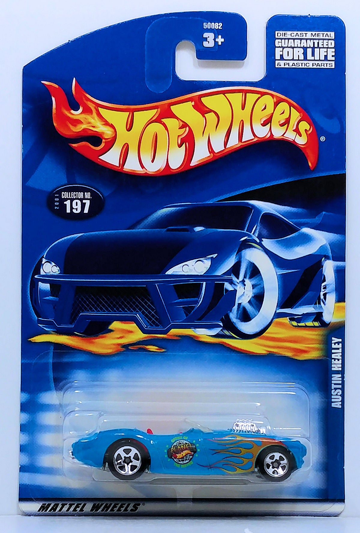 Hot Wheels 2001 - Collector # 197/240 - Austin Healey - Blue - China Base - USA Card